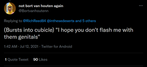 A random troll joining in on the fun of mocking women, implying that they are the real aggressors